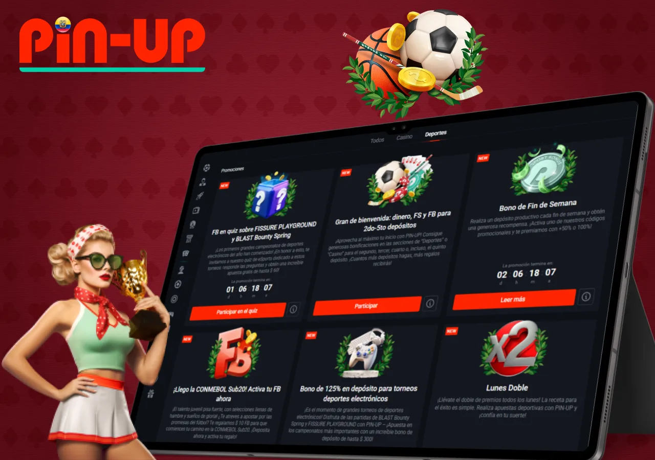 Bonificación adicional para deportes en Pin-Up con oportunidades de ganar más